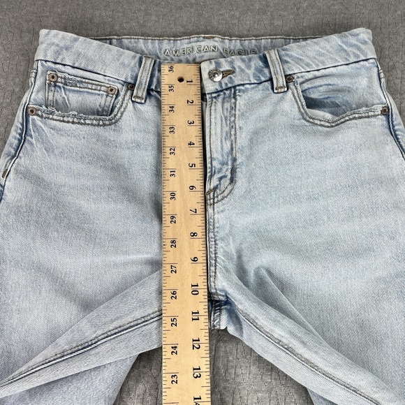 American Eagle baggy wide leg High Rise Jeans women 6/30X30 Light Wash - Picture 8 of 15